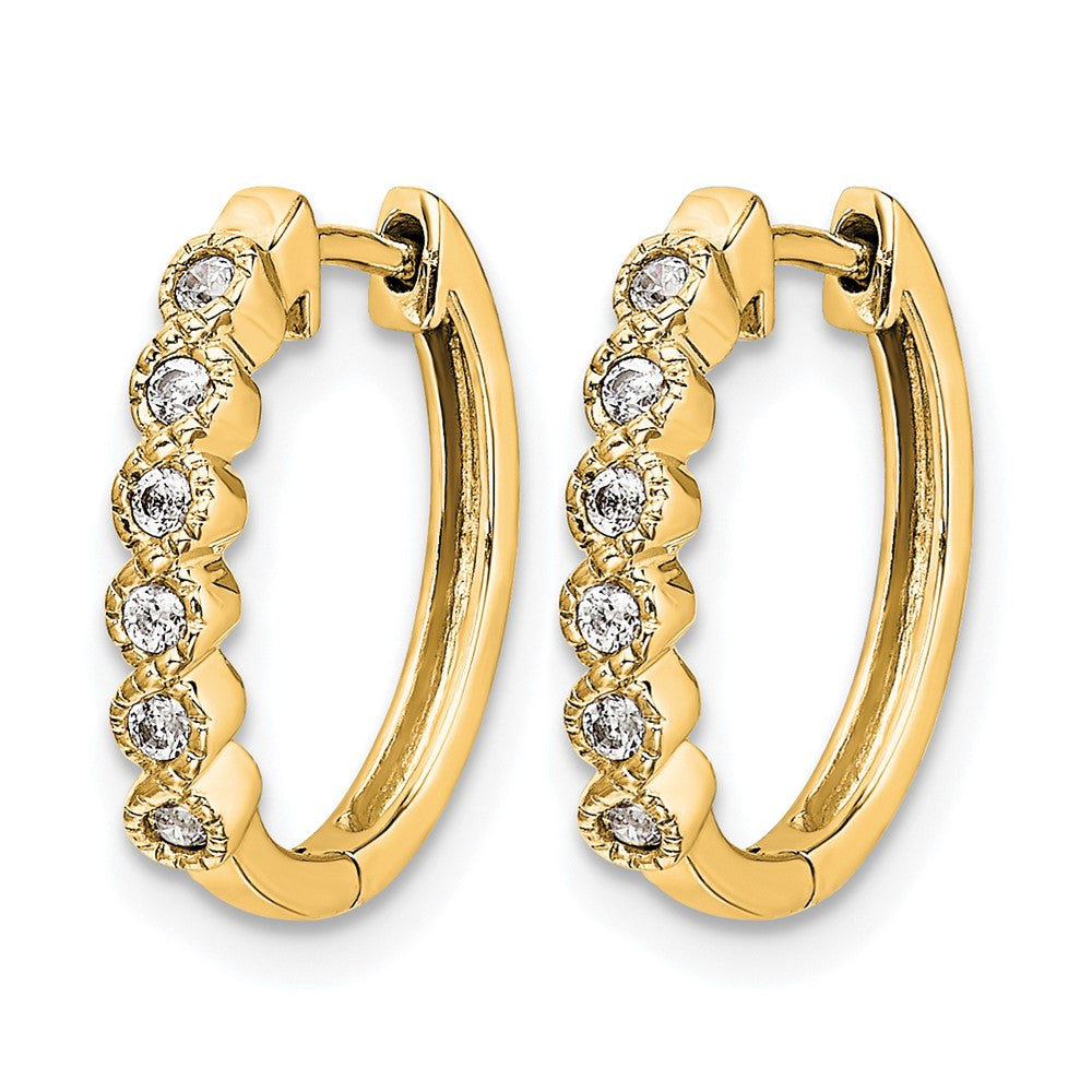 10k Diamond Hinged Hoop Earrings