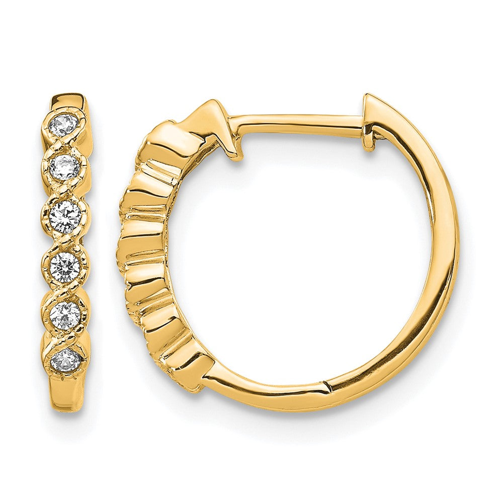 10k Diamond Hinged Hoop Earrings