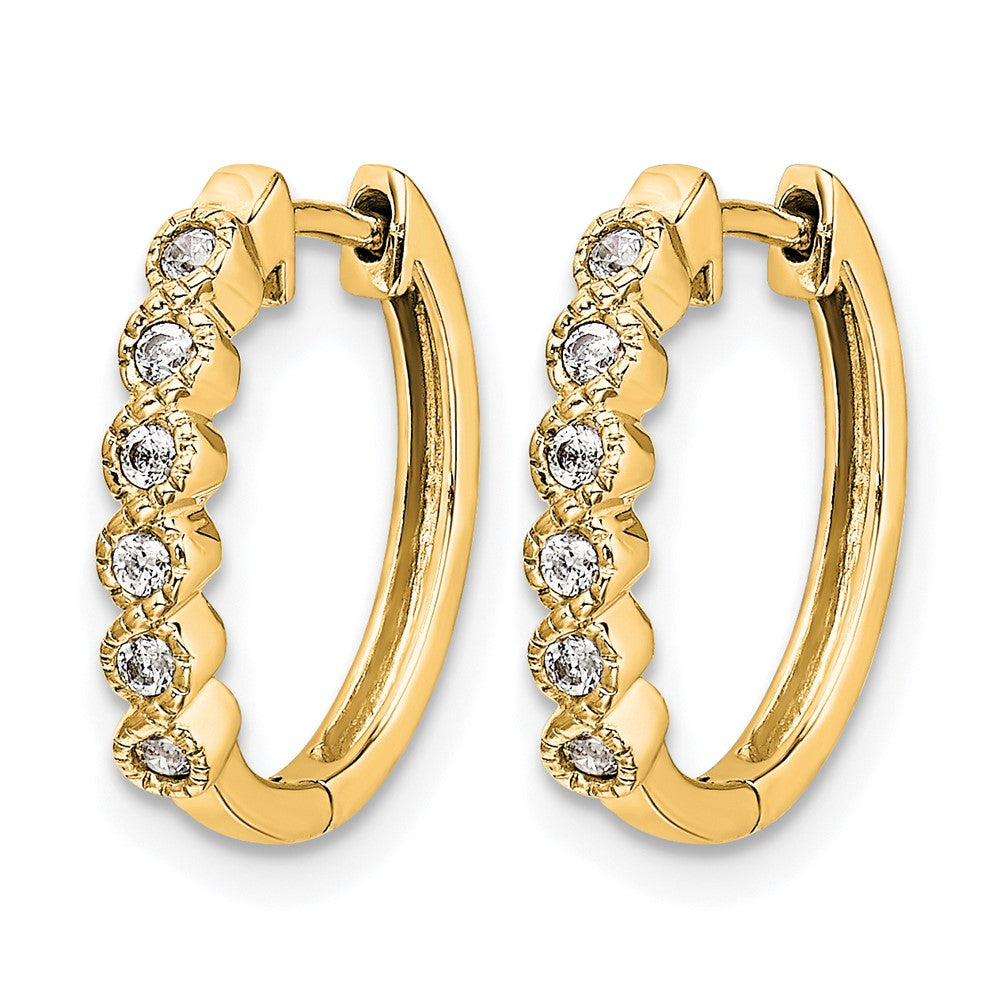 14k Diamond Hinged Hoop Earrings