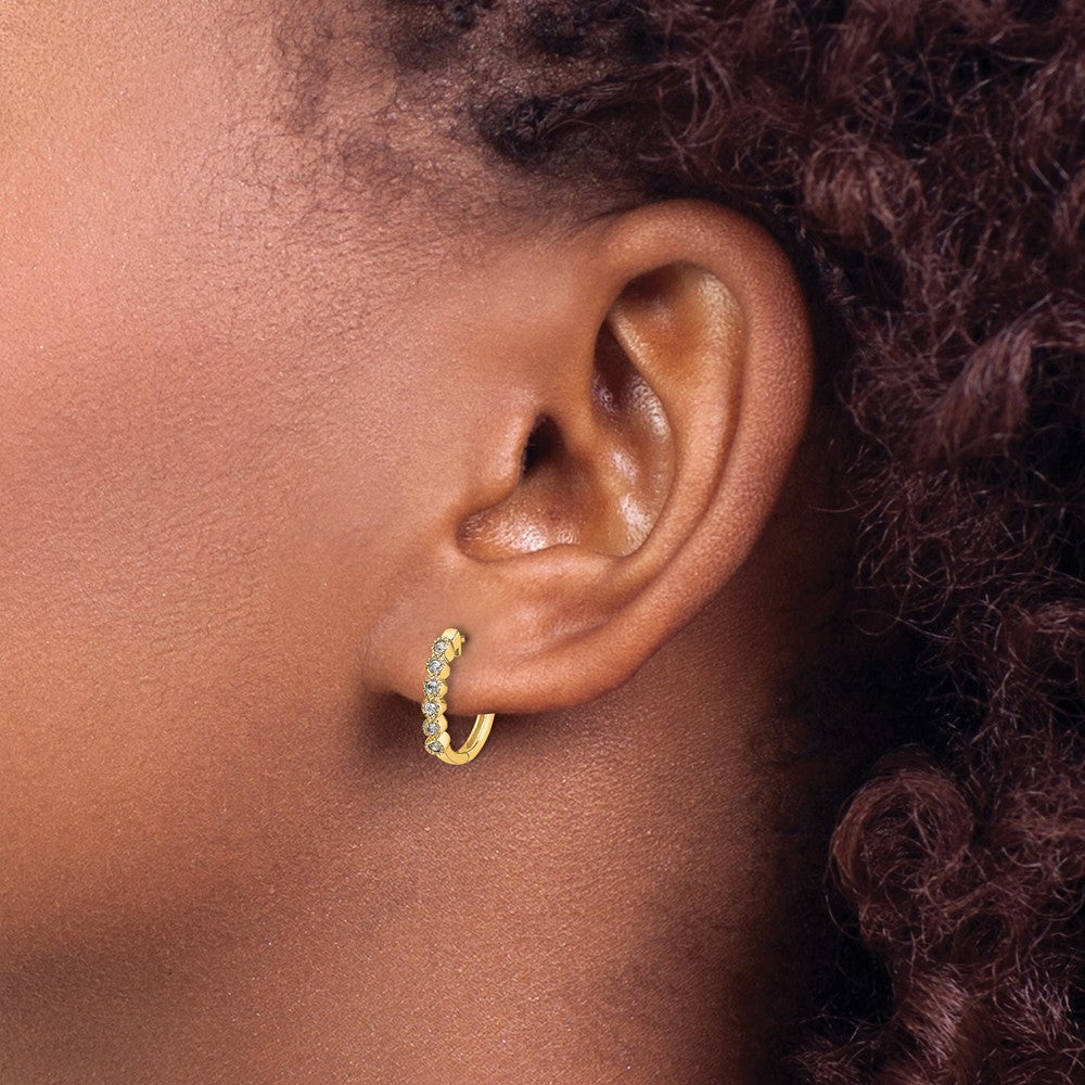 14k Diamond Hinged Hoop Earrings