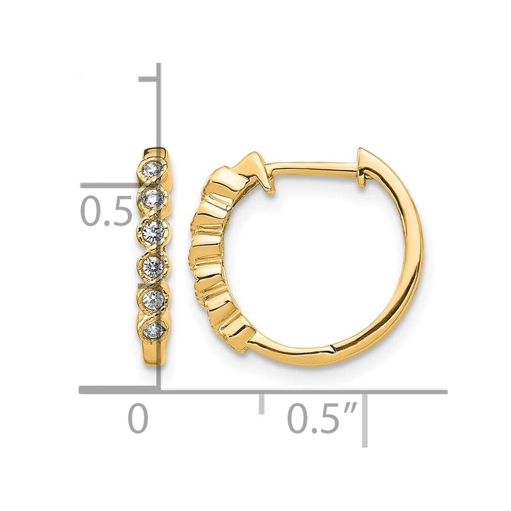 14k Diamond Hinged Hoop Earrings