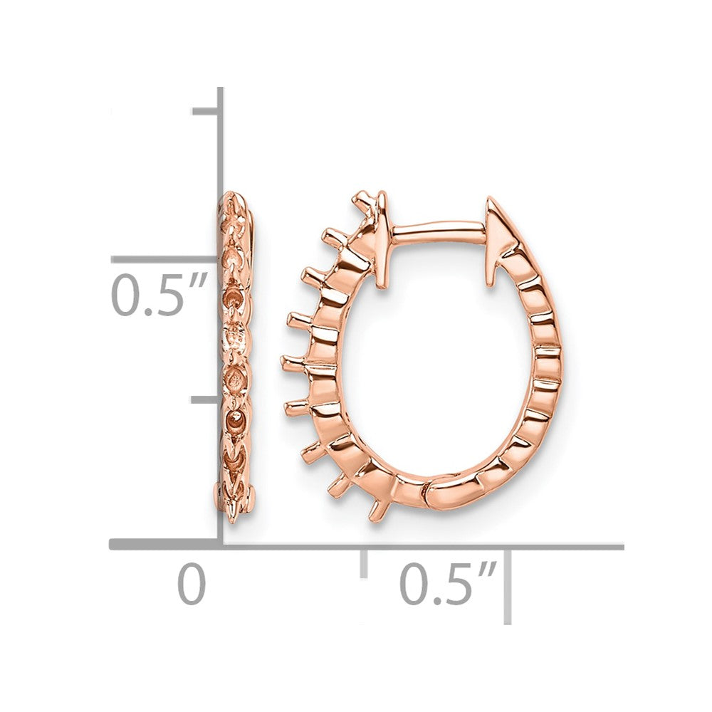 14k Rose Oval Hinged Hoop Earring Mountings