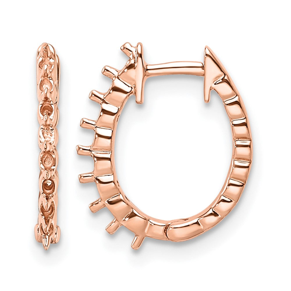 14k Rose Oval Hinged Hoop Earring Mountings