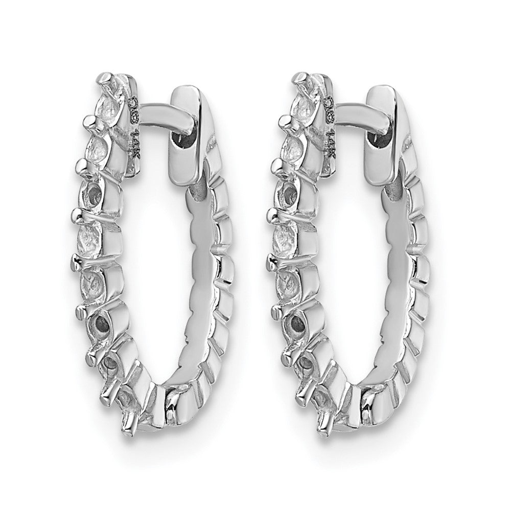 14k White Diamond Hinged Hoop Earring Mountings