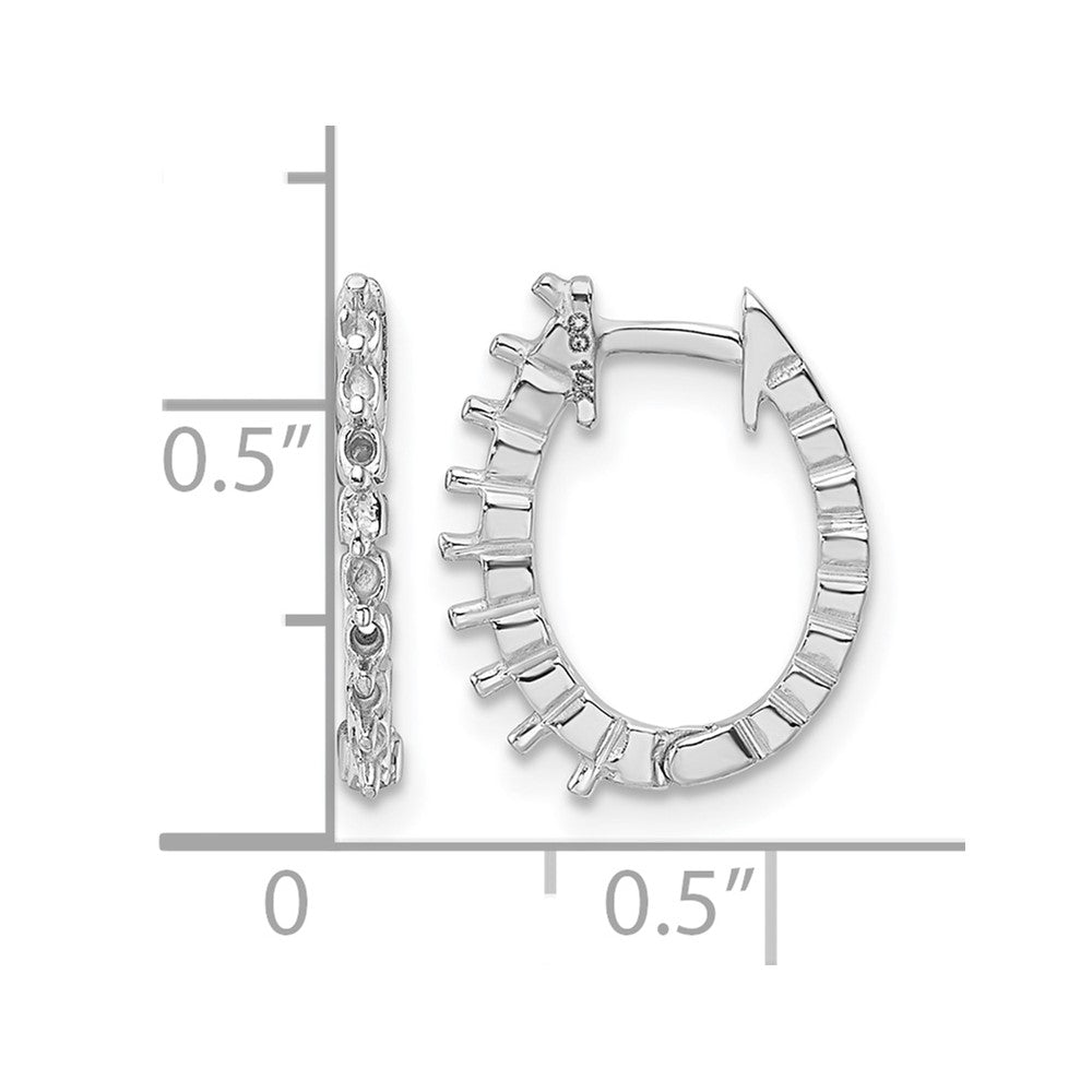 14k White Diamond Hinged Hoop Earring Mountings
