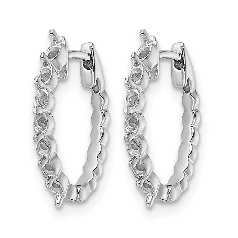 14k White Gold Diamond Hinged Hoop Earring Mountings