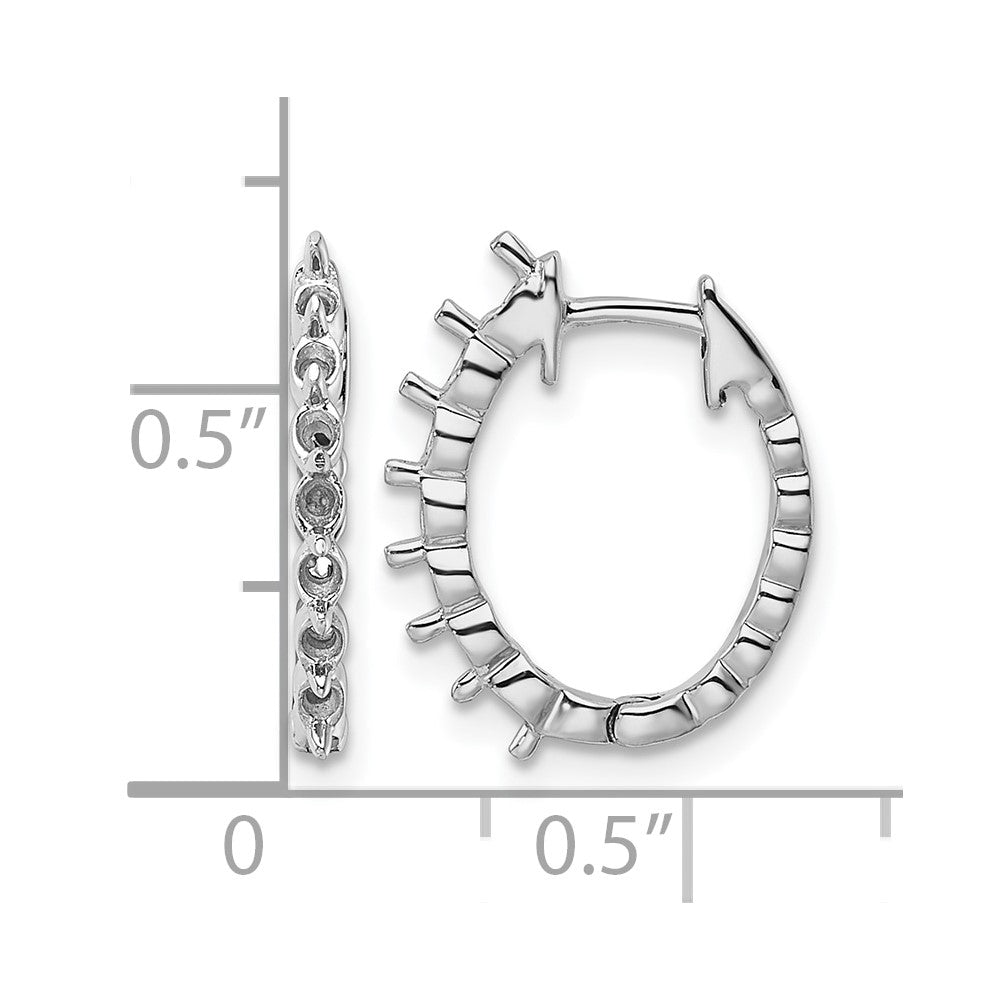 14k White Gold Diamond Hinged Hoop Earring Mountings