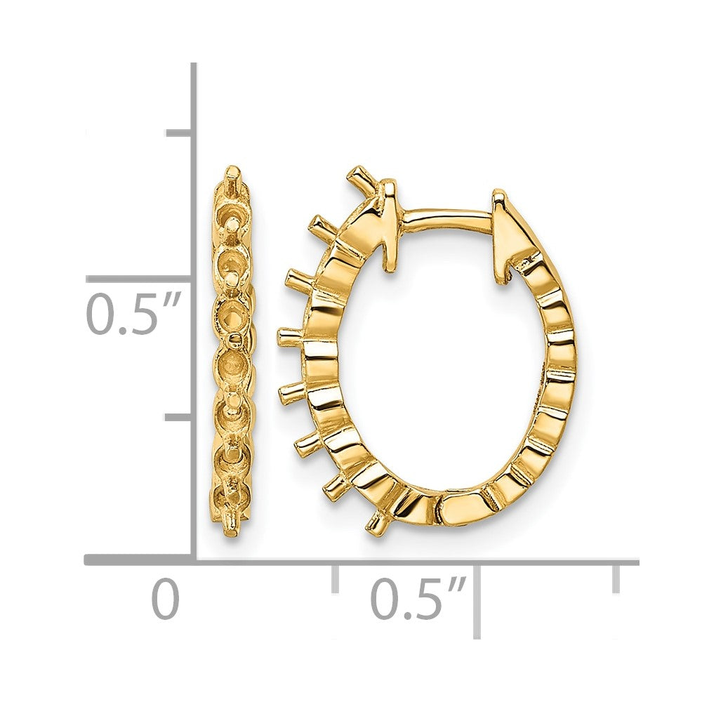 14k Diamond Hinged Hoop Earring Mountings
