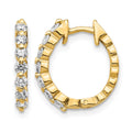 14k AA Diamond Hinged Hoop Earrings