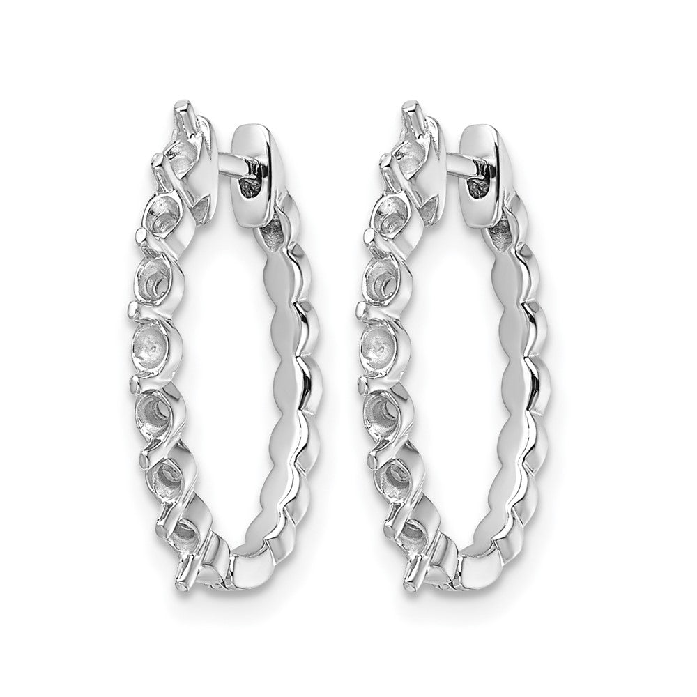 14k White Gold Diamond Hinged Hoop Earring Mountings
