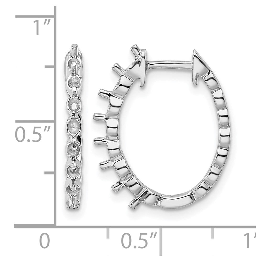 14k White Gold Diamond Hinged Hoop Earring Mountings