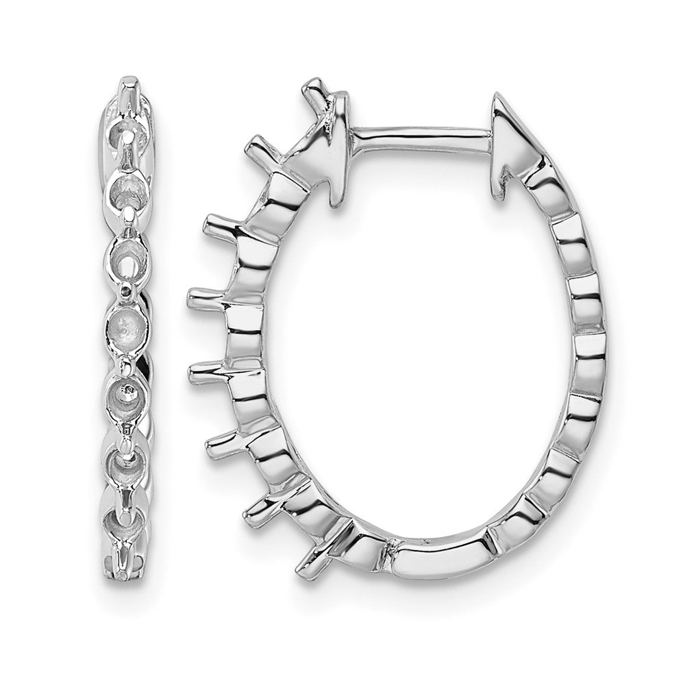 14k White Gold Diamond Hinged Hoop Earring Mountings