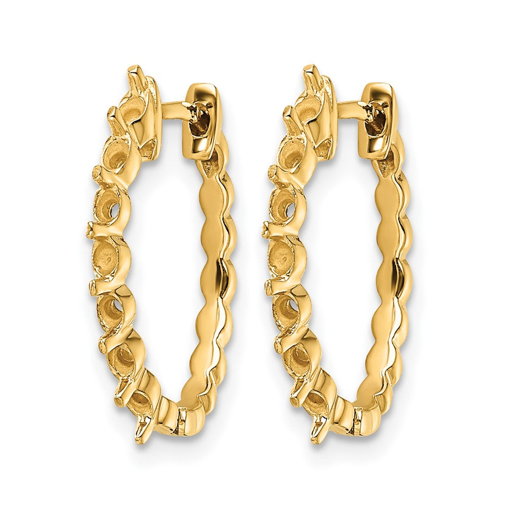 14k Diamond Hinged Hoop Earring Mountings