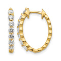 14k AA Diamond Hinged Hoop Earrings