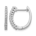 14k White Gold Diamond Hinged Hoop Earrings
