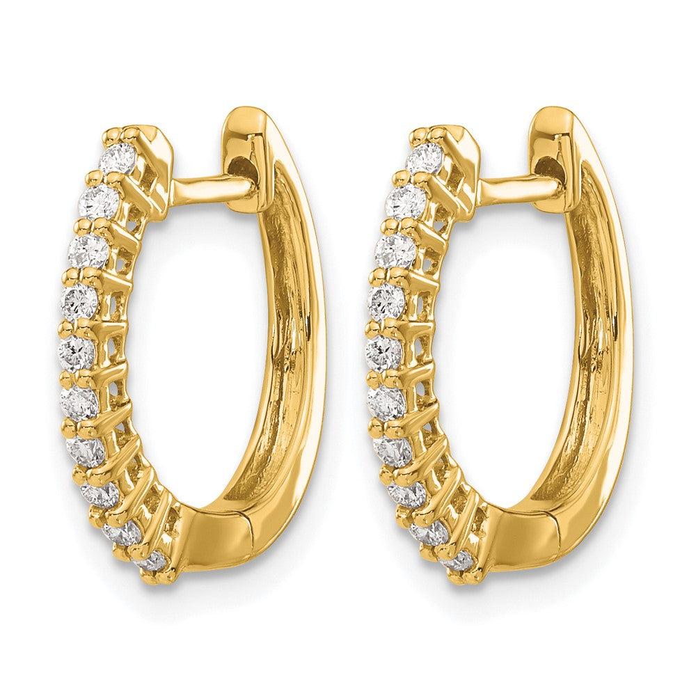 14k Diamond Hinged Hoop Earrings