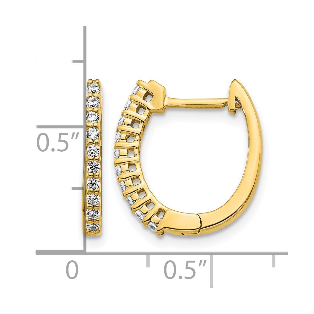 14k Diamond Hinged Hoop Earrings