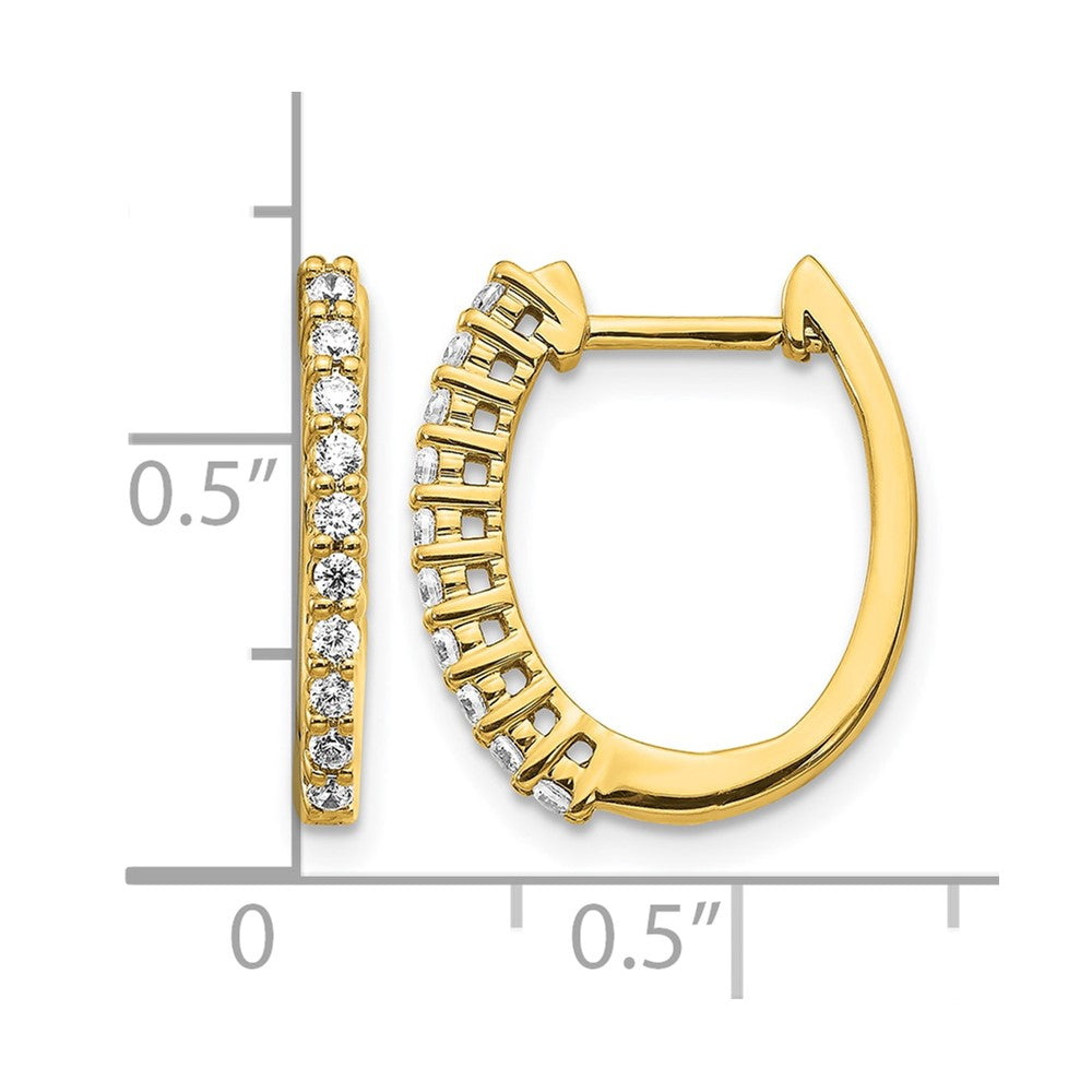 14k Diamond Hinged Hoop Earrings