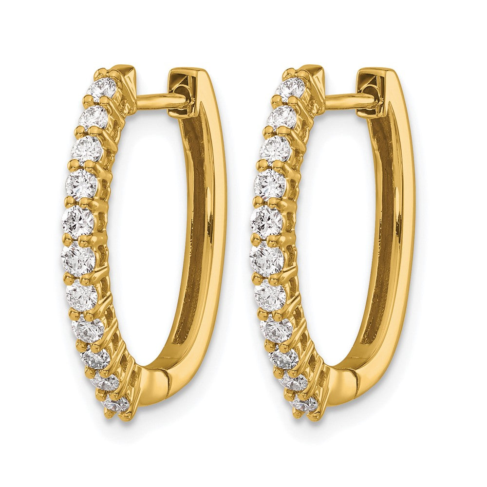 14k Diamond Hinged Hoop Earrings