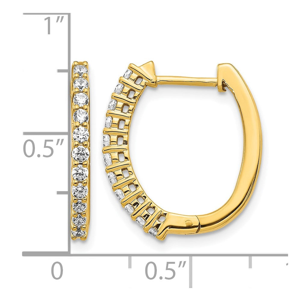 14k Diamond Hinged Hoop Earrings