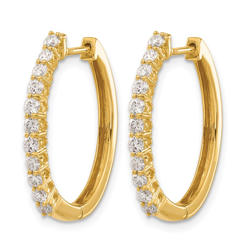 14k Diamond Hinged Hoop Earrings
