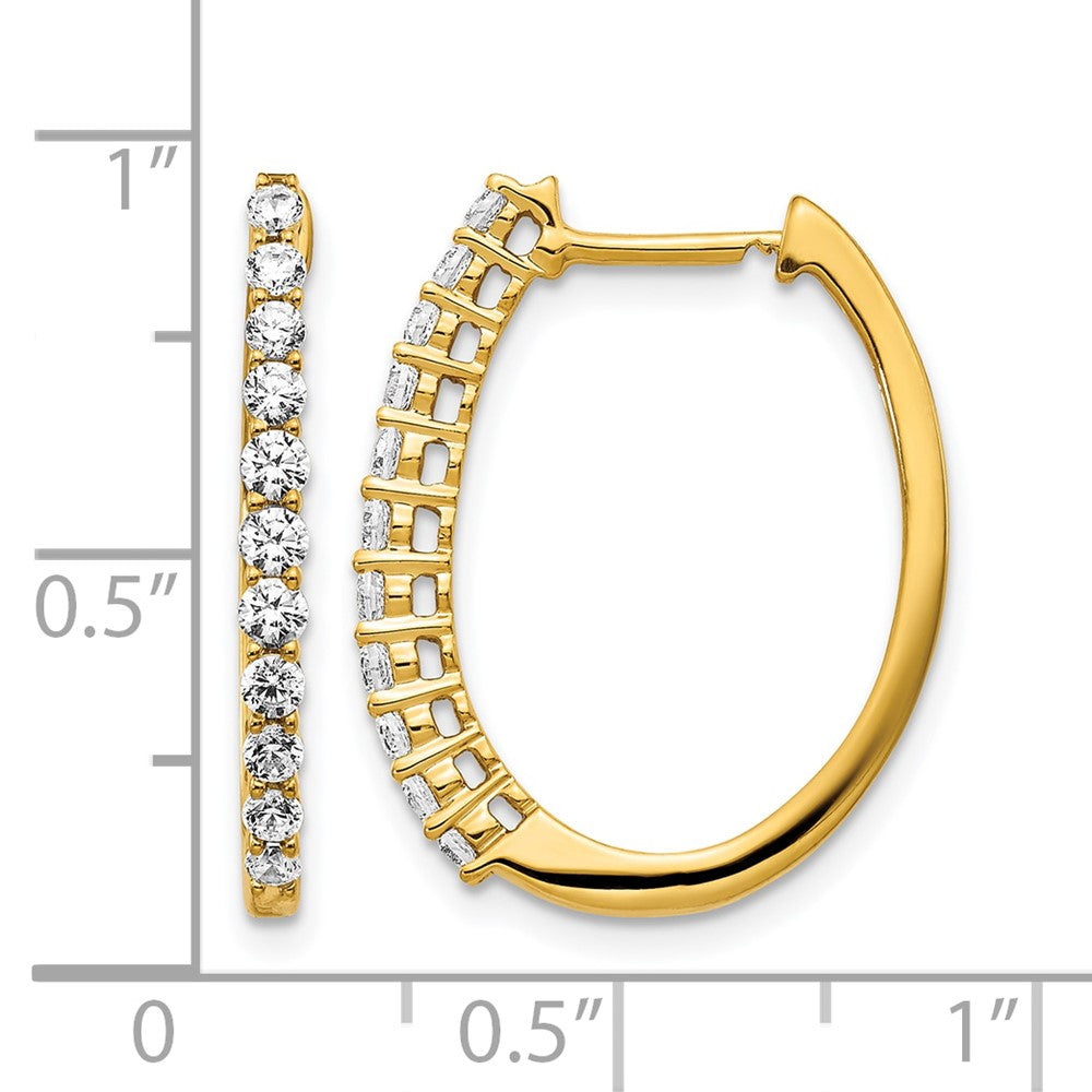 14k Diamond Hinged Hoop Earrings