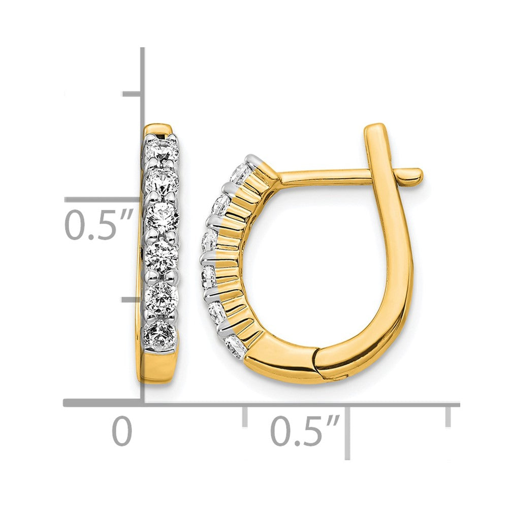 14k Diamond Hinged Hoop Earrings