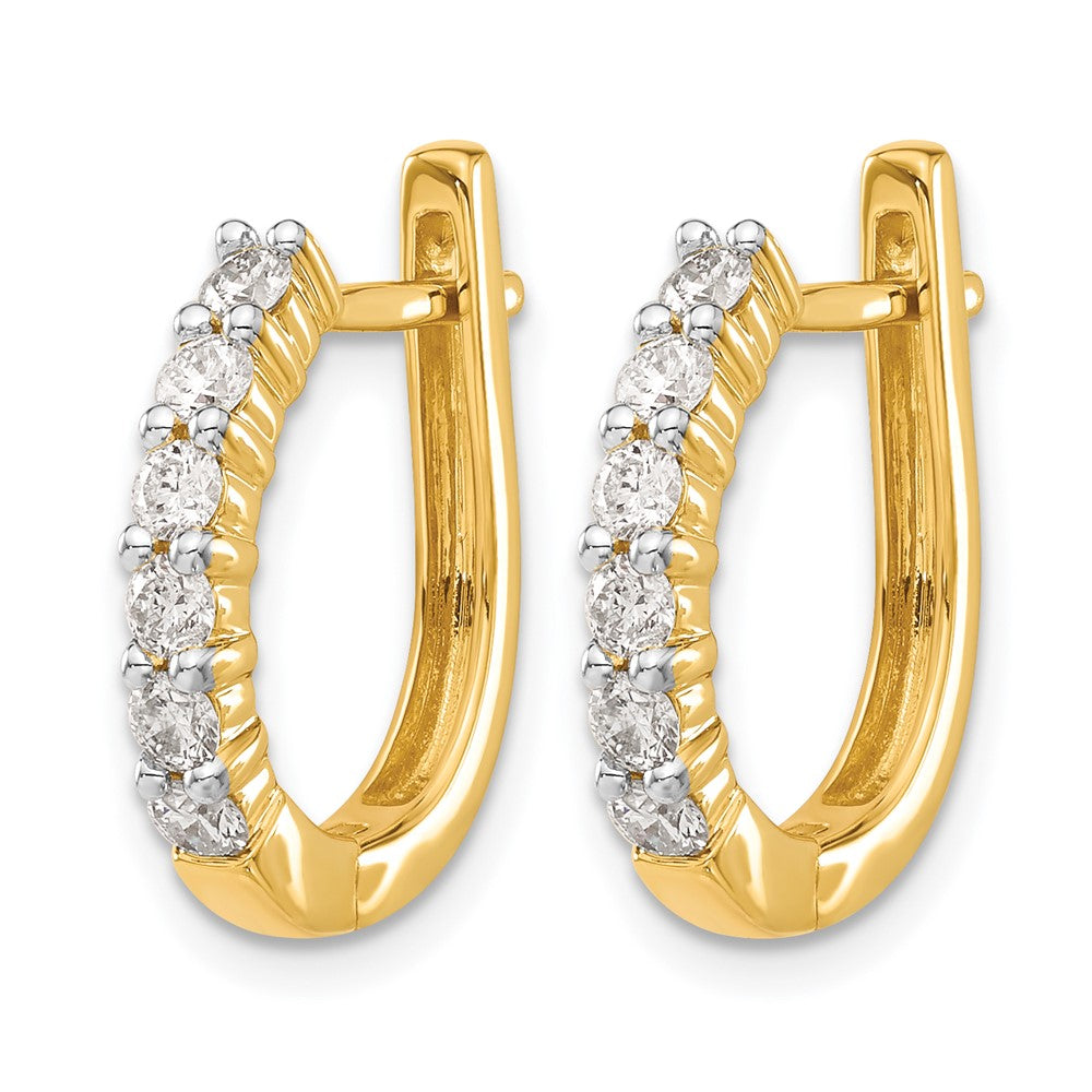 14k Diamond Hinged Hoop Earrings
