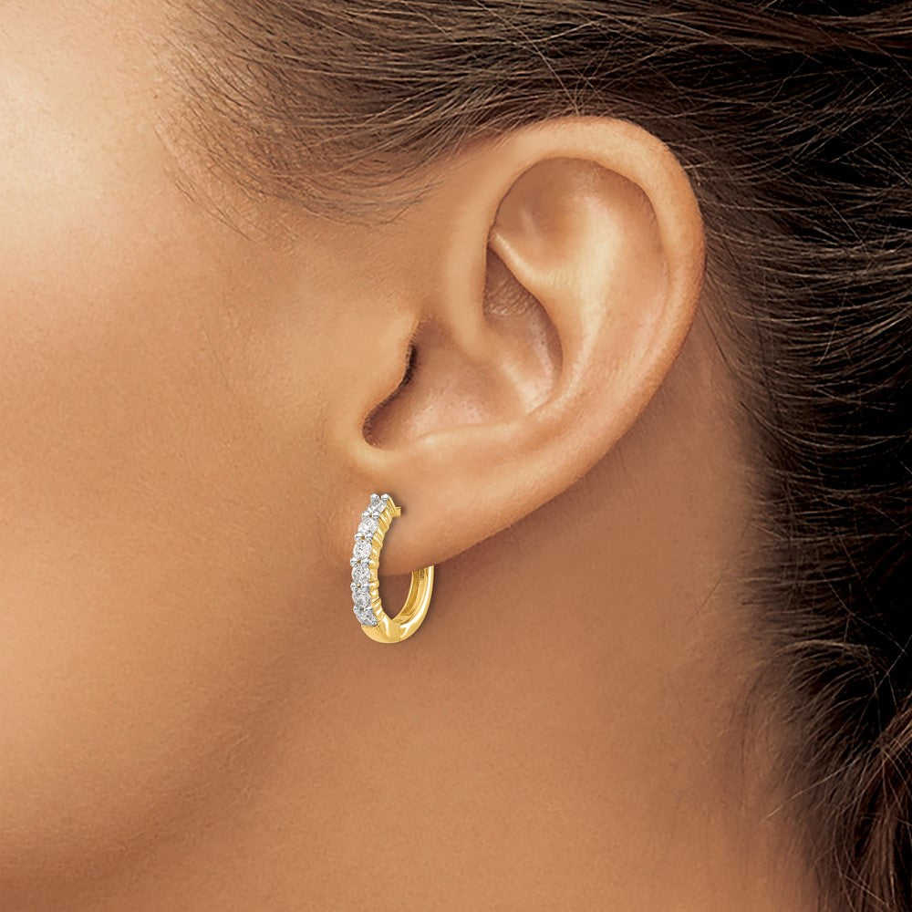 14k Diamond Hinged Hoop Earrings