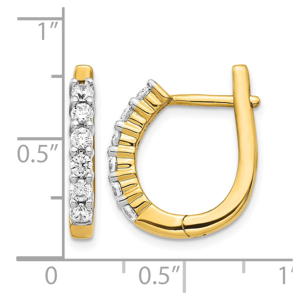 14k Diamond Hinged Hoop Earrings