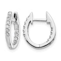 10k White Gold In/Out Diamond Hinged Hoop Earrings