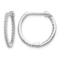 14k White Gold Diamond In/Out Hinged Hoop Earrings