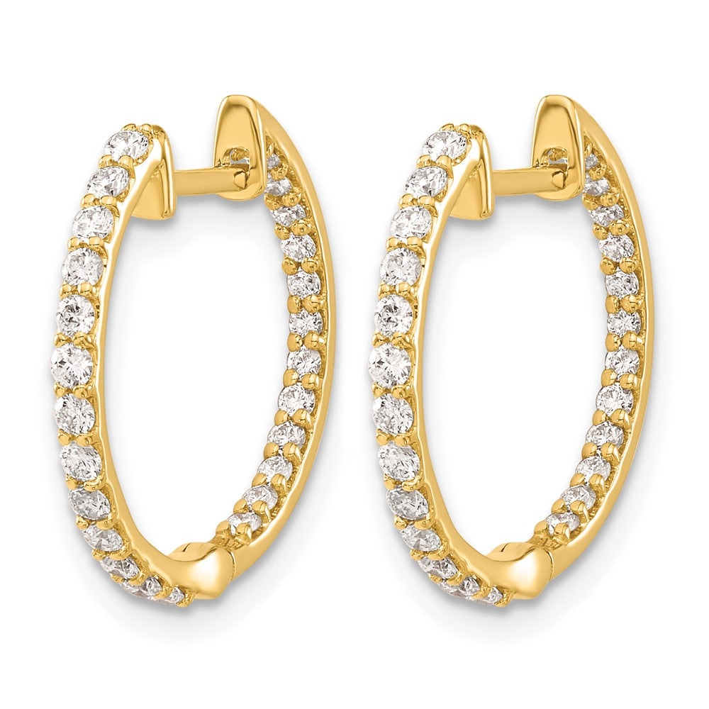 14k Diamond In/Out Hinged Hoop Earrings