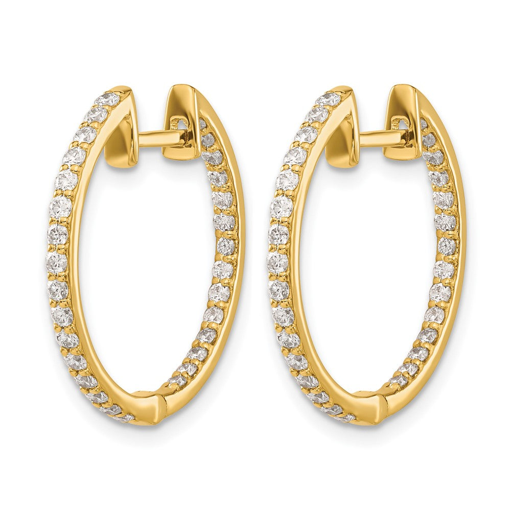 14k Diamond In/Out Hinged Hoop Earrings