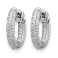 10k White Gold Diamond In/Out Hinged Hoop Earrings