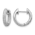 10k White Gold Diamond In/Out Hinged Hoop Earrings