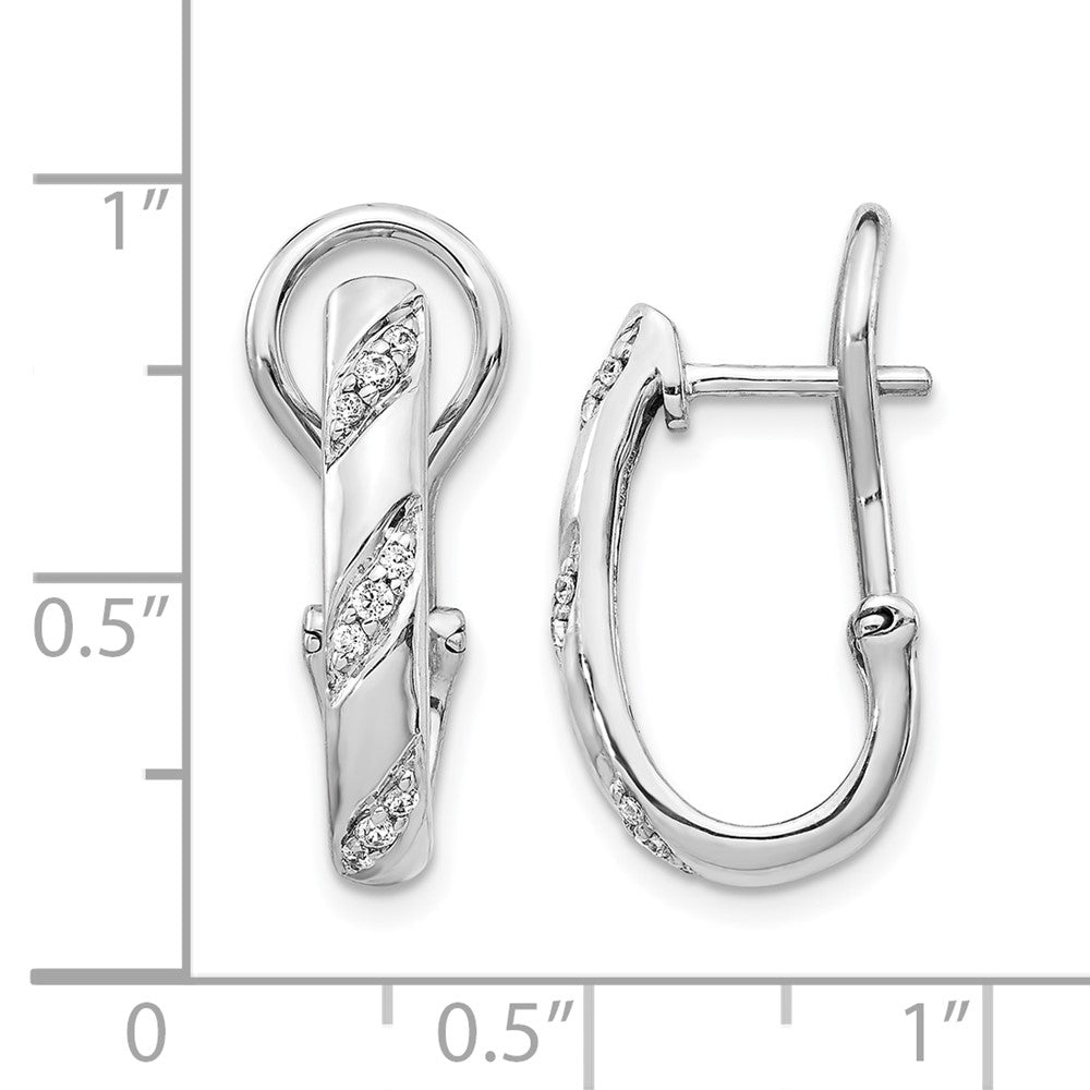 14k White Gold Diamond Omega Back Earrings
