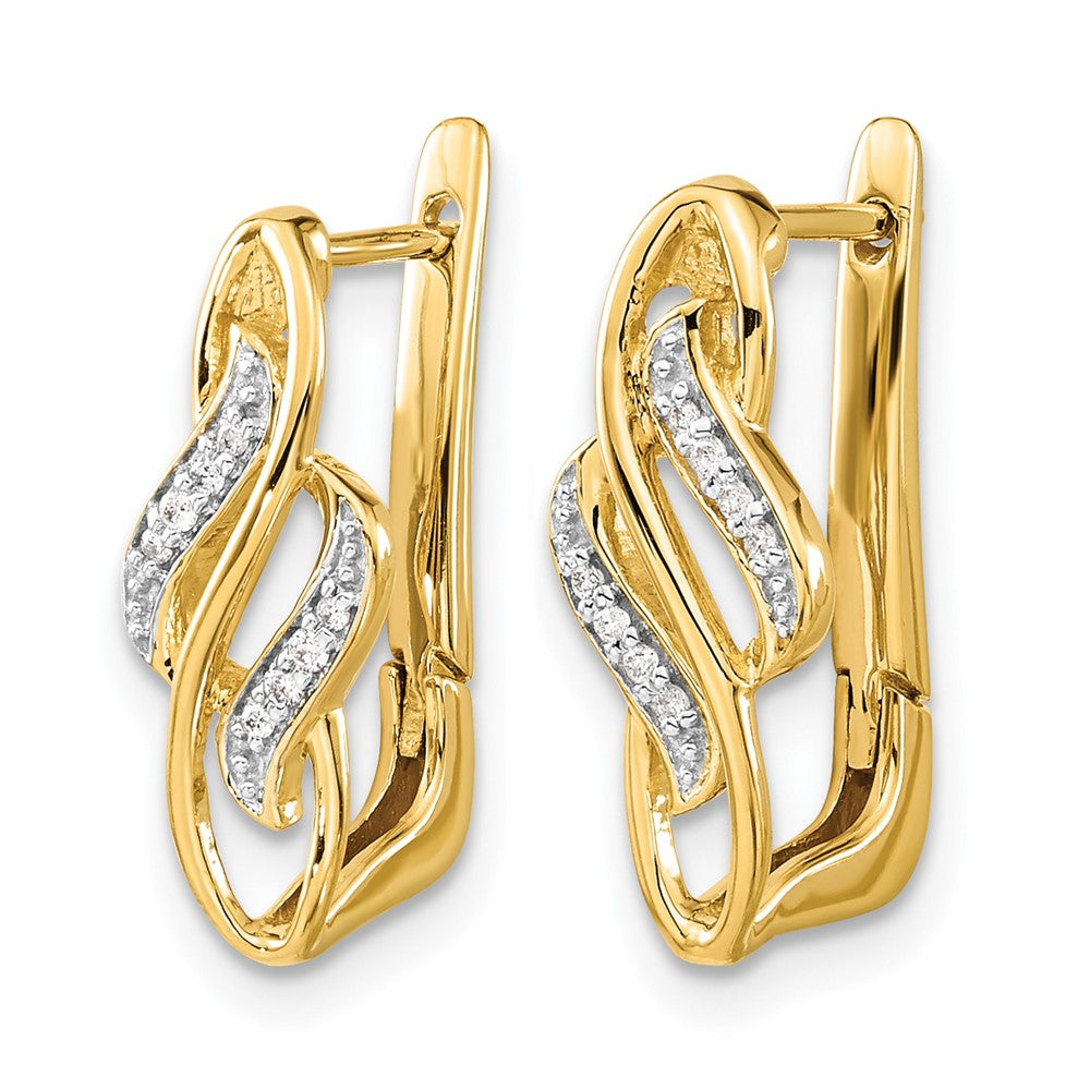14k Diamond Hinged Hoop Earrings