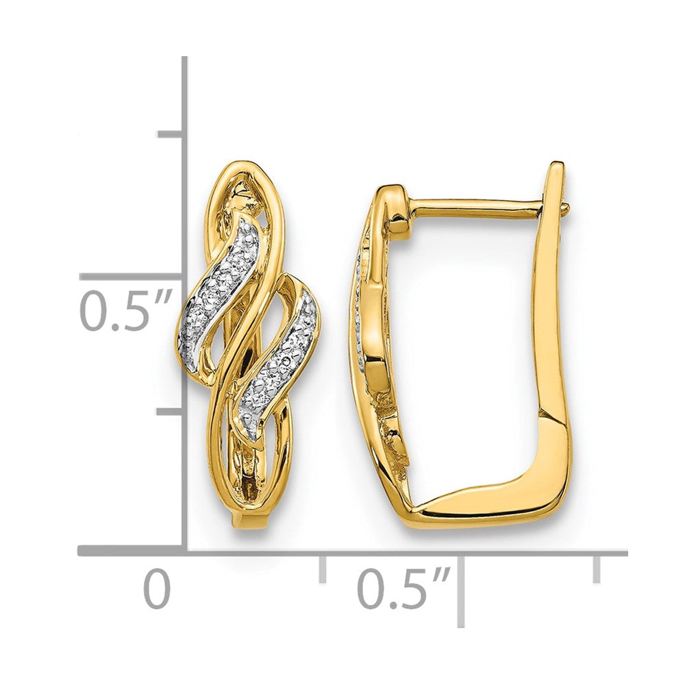 14k Diamond Hinged Hoop Earrings