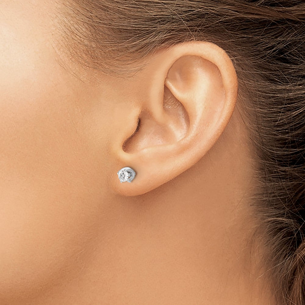 14k White Gold Fancy Twist Diamond Earrings
