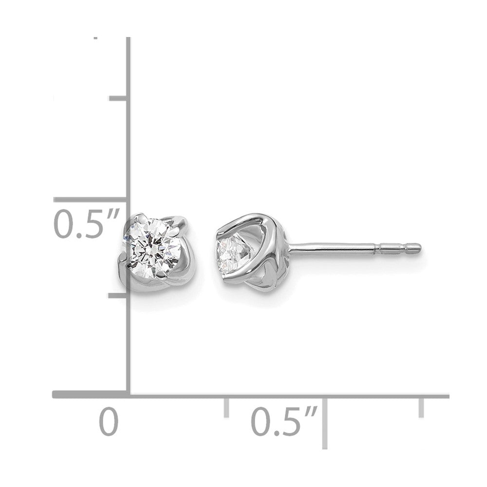 14k White Gold Fancy Twist Diamond Earrings