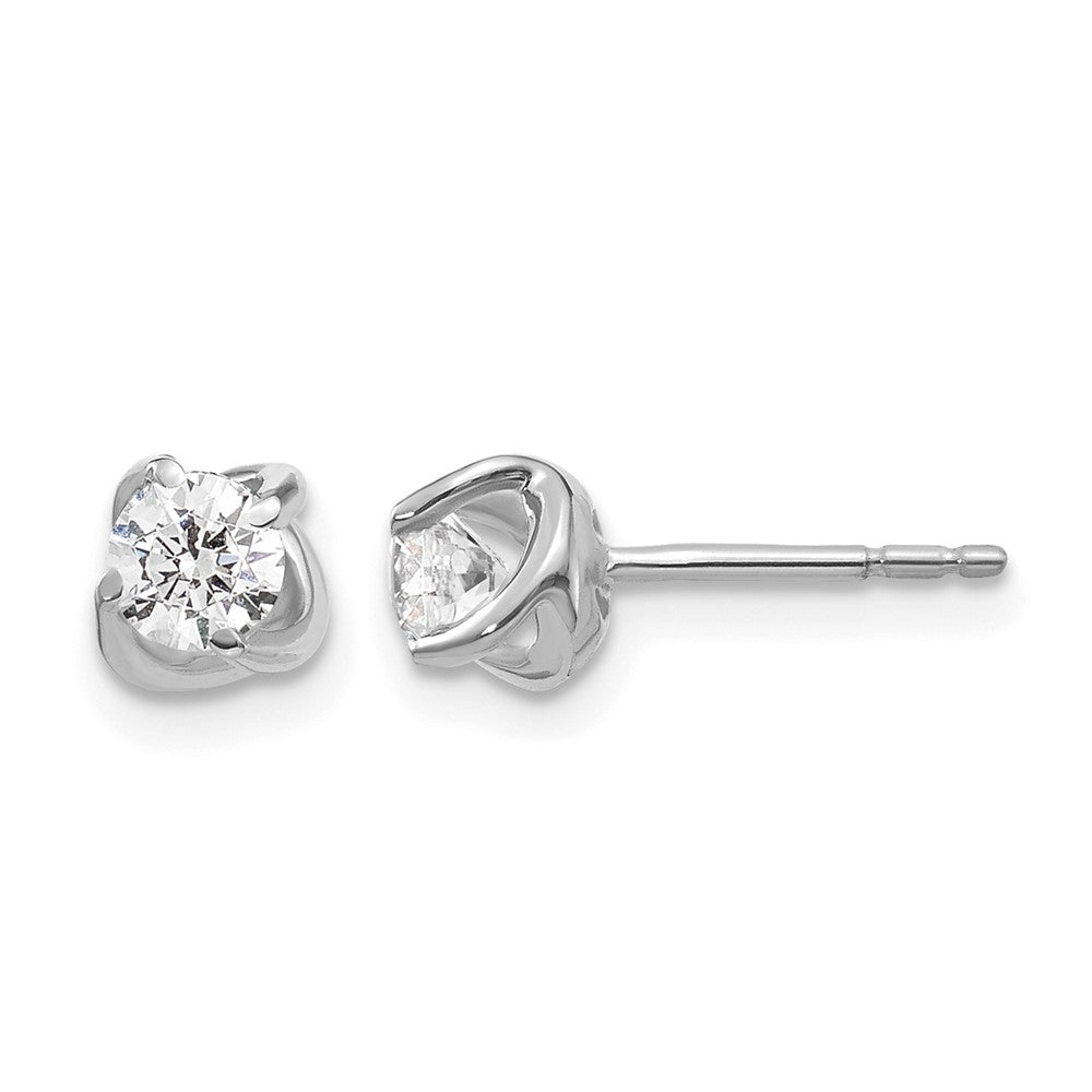 14k White Gold Fancy Twist Diamond Earrings