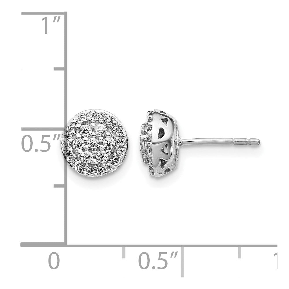 14k White Gold Diamond Cluster Earrings
