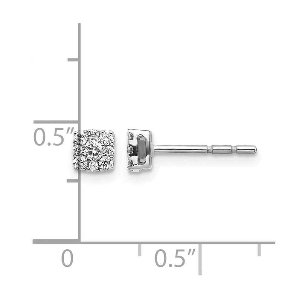 14k White Gold Diamond Cluster Post Earrings