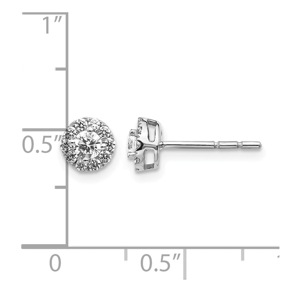 14k White Gold Diamond Cluster Post Earrings