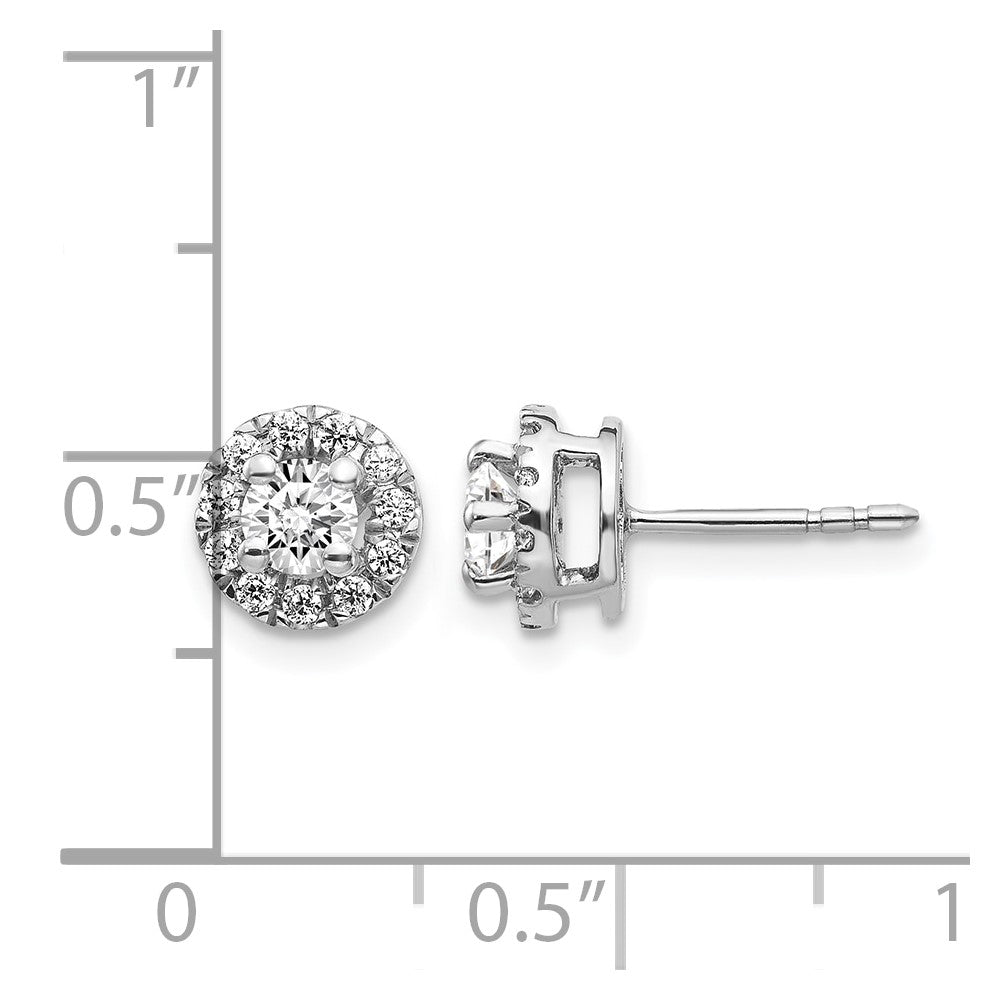14k White Gold Diamond Cluster Post Earrings