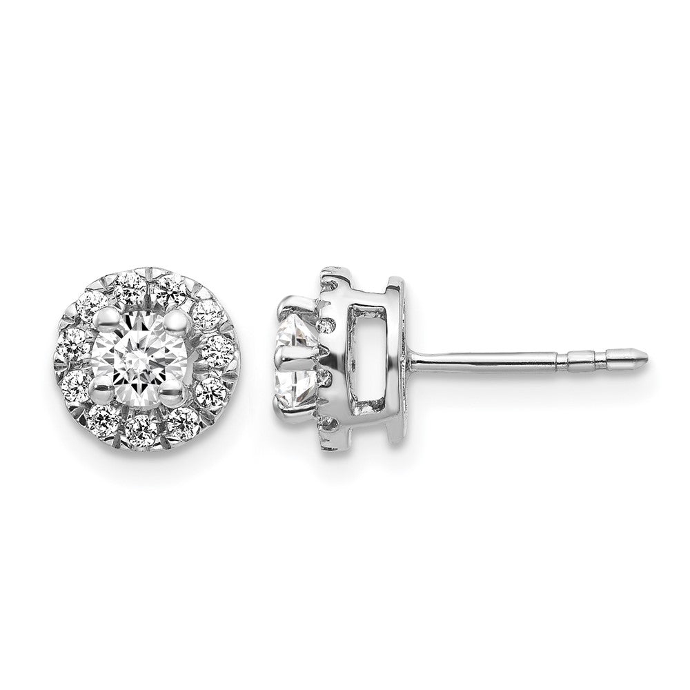 14k White Gold Diamond Cluster Post Earrings