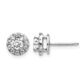 14k White Gold Diamond Cluster Post Earrings