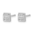 14k White Gold Diamond Post Earrings