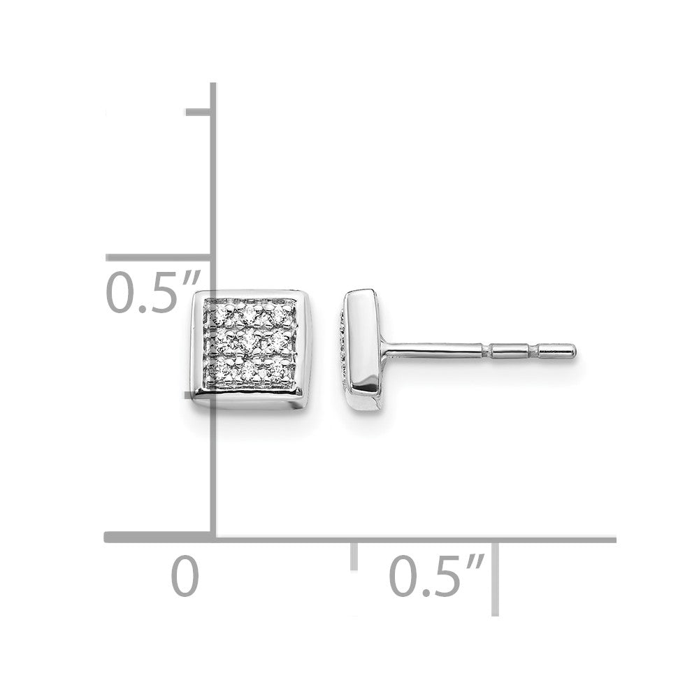 14k White Gold Diamond Post Earrings
